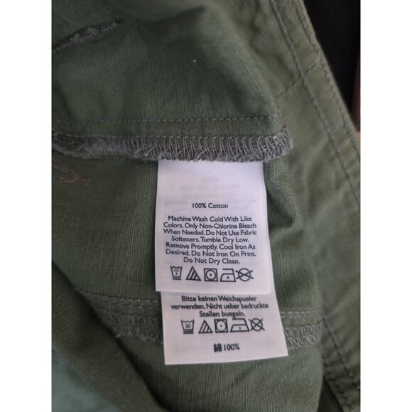 Eddie Bauer Ripstop Women's Jacket Size Large Green Cropped Military Coat - Picture 16 of 16